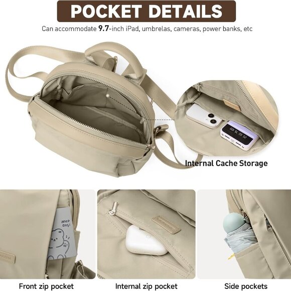 Mini Women's Waterproof Backpack Small Casual Anti-theft Travel Purse - Picture 4 of 6